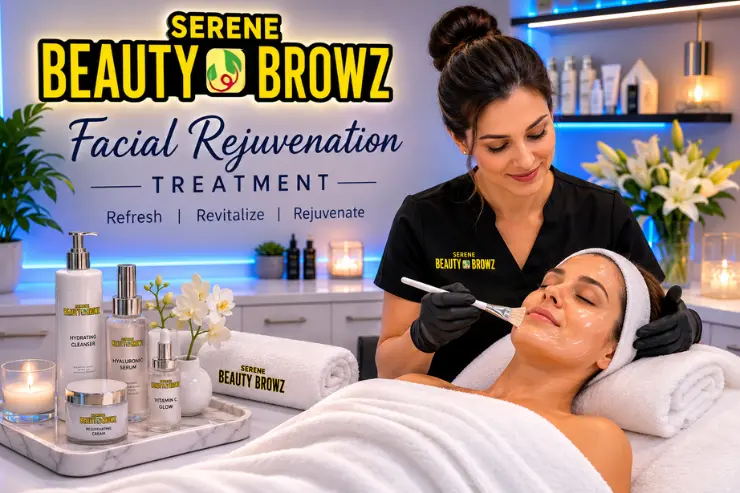 Facial rejuvenation treatment at Serene Beauty & Browz in Sterling Heights and Warren Michigan – anti-aging skin care by licensed esthetician